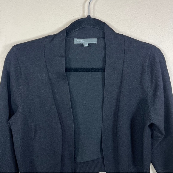 Small 89th And Madison Black Cropped Knit Sweater Cardigan Retro - Picture 2 of 6